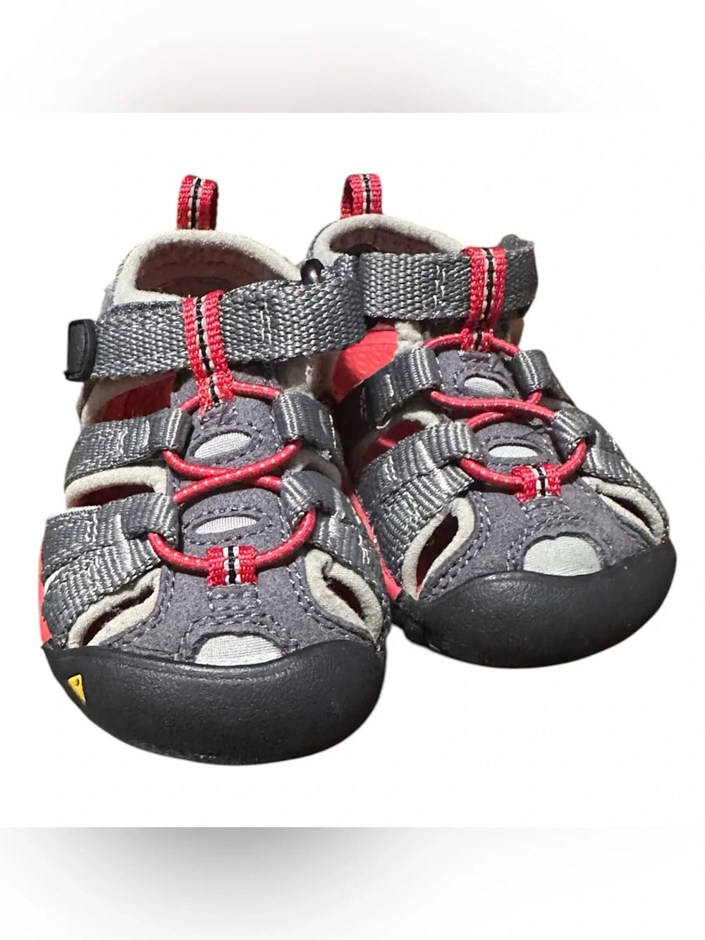 Keen Kids Gray and Red Closed-Toe Outdoor Sandal